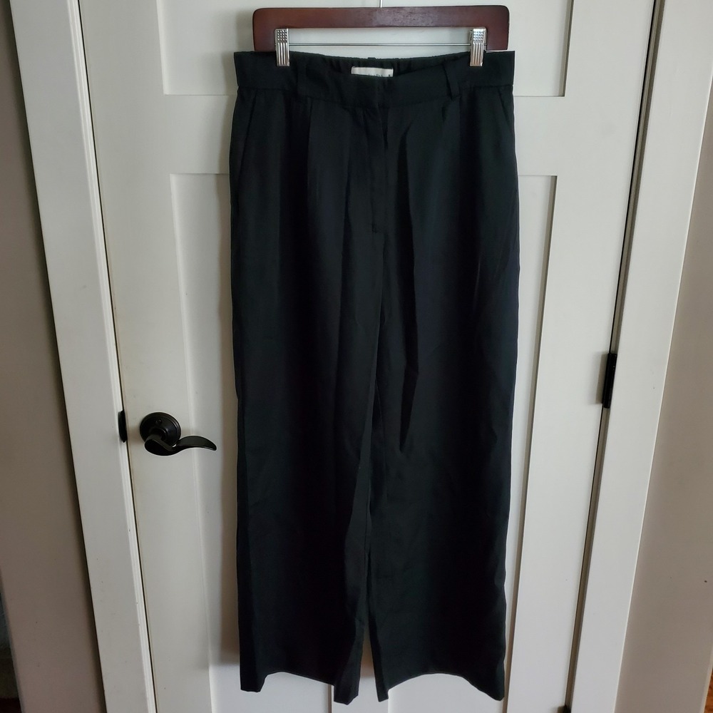 NEW Abercrombie & Fitch Womens M Black Pleated Wide Leg Trousers Dress Pants NWT